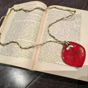 Vintage gold and  red necklace